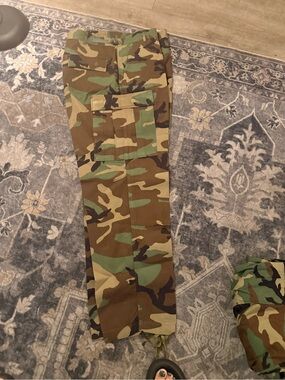 Woodland Camo Cargo Pants BDU Army Sz Large-Regular NEW Hot weather fabric